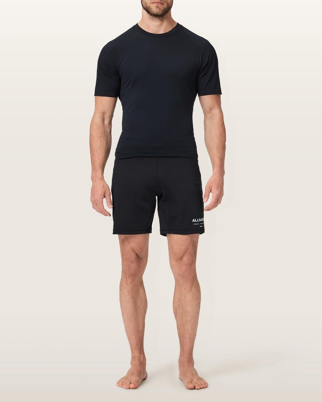 AllSaints Blue Bjj Straight Fit Grappling Shorts for men