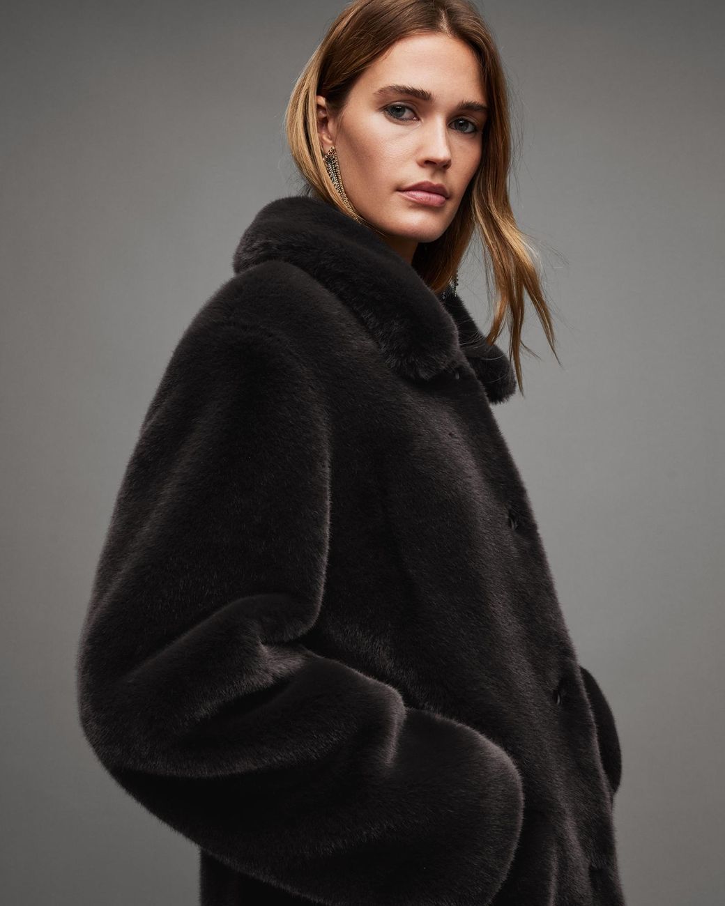 All saints faux shop fur coat