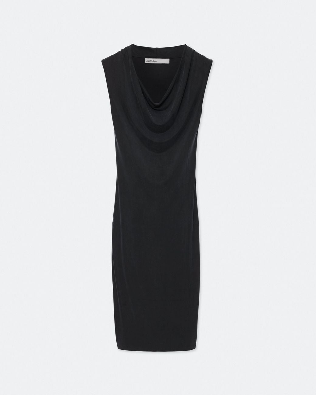 AllSaints Black Malina Cupro Midi Dress