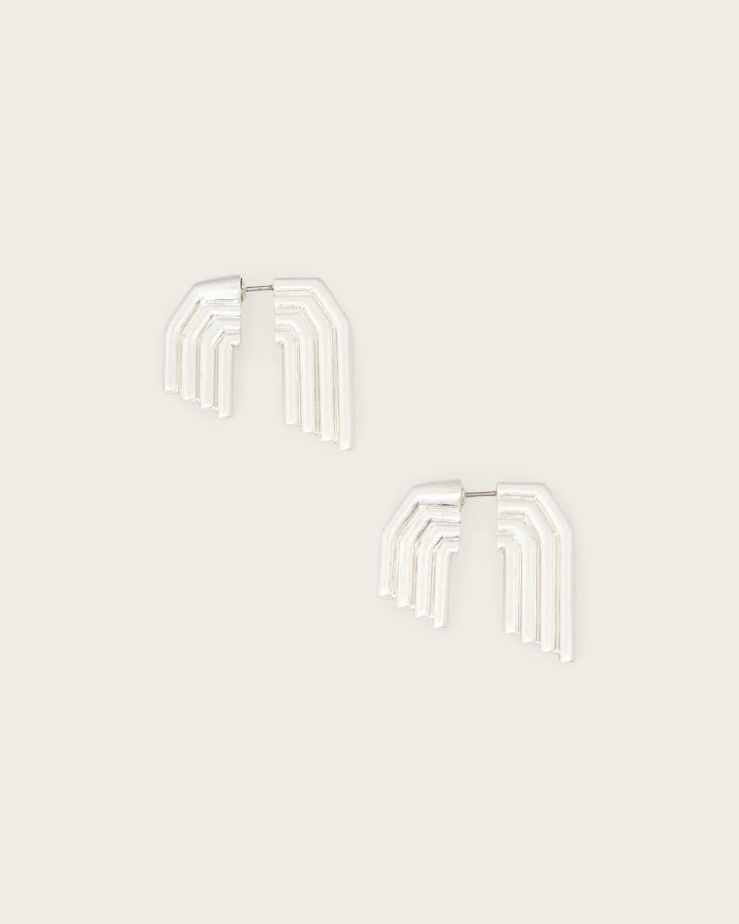 AllSaints Natural Janna Front Back Earrings
