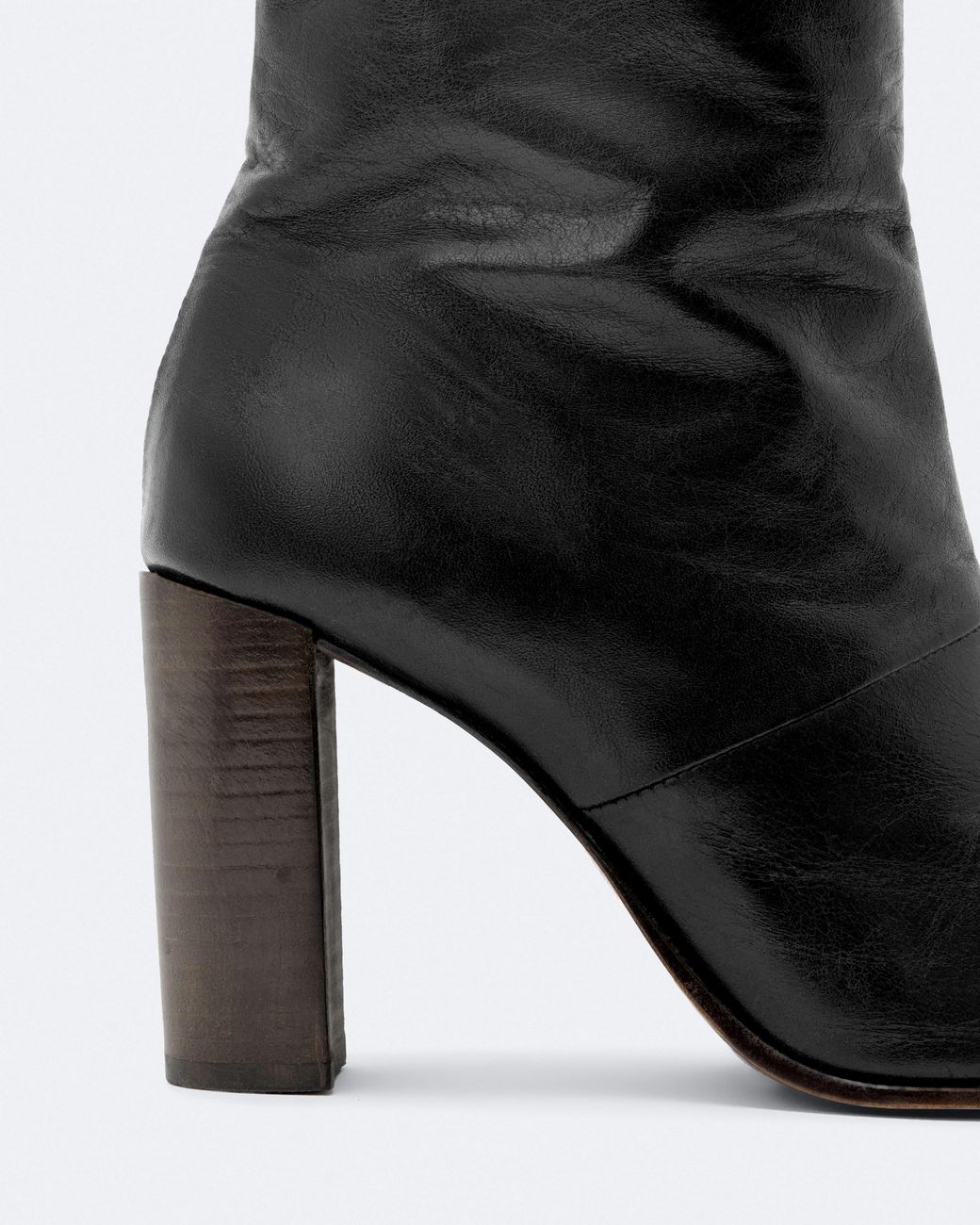 AllSaints Black Marisa Leather Heeled Knee-High Boots