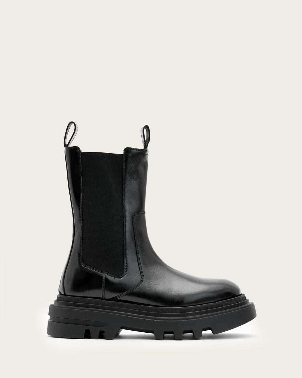 AllSaints Black Alex Leather Ankle Boots