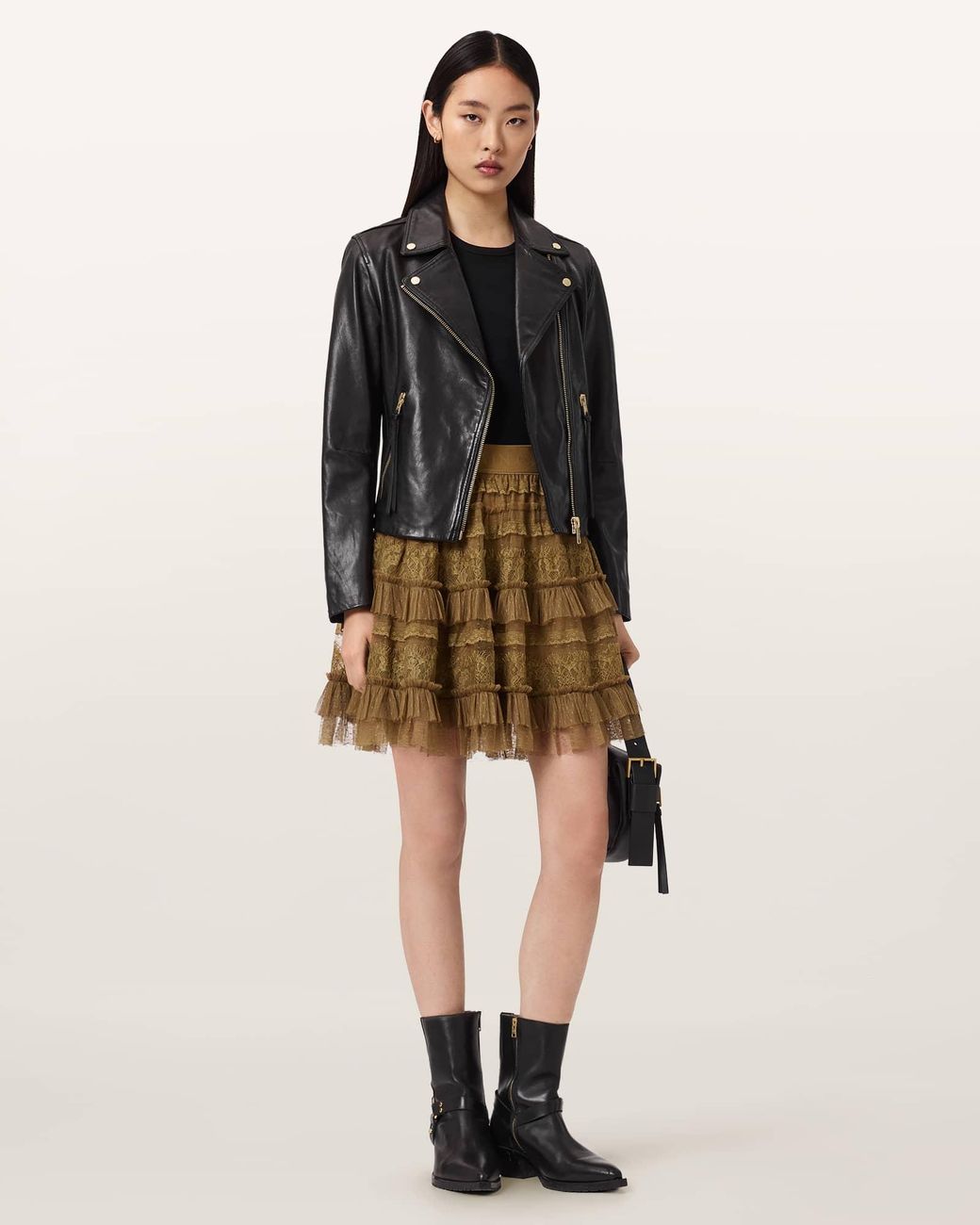 AllSaints Natural Polyester Arlea Lace Mini Skirt, /Us 2