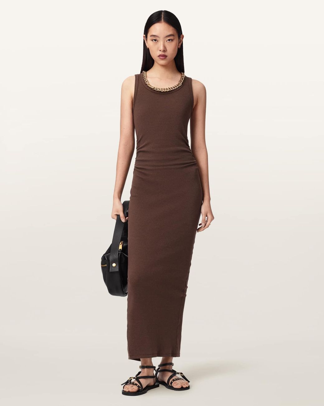 AllSaints Natural Lucy Sleeveless Bodycon Maxi Dress