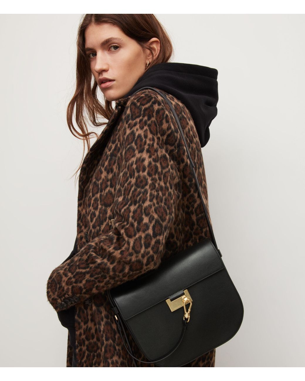 AllSaints Nicolette Shoulder Womens in Black | Lyst