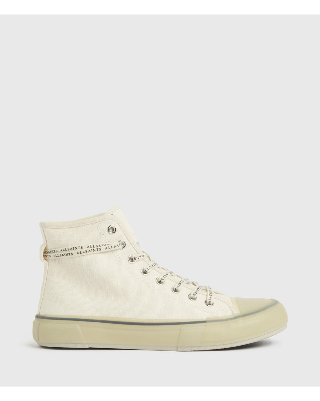 AllSaints Jaxal High Top Canvas Sneakers in White | Lyst