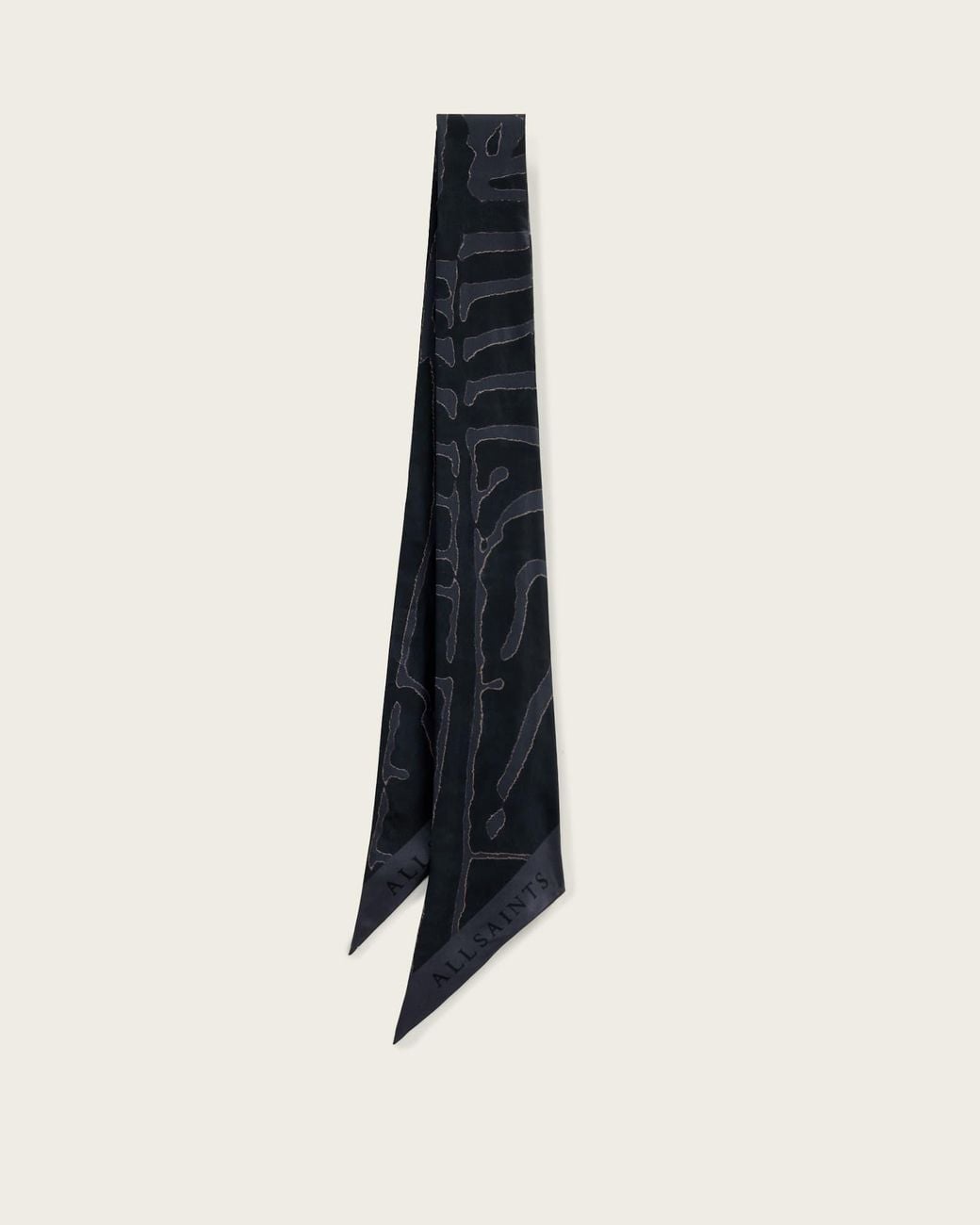 AllSaints White Zoey Skinny Silk Scarf