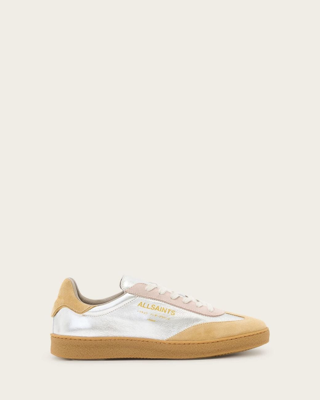 AllSaints Natural Thelma Suede Low Top Sneakers