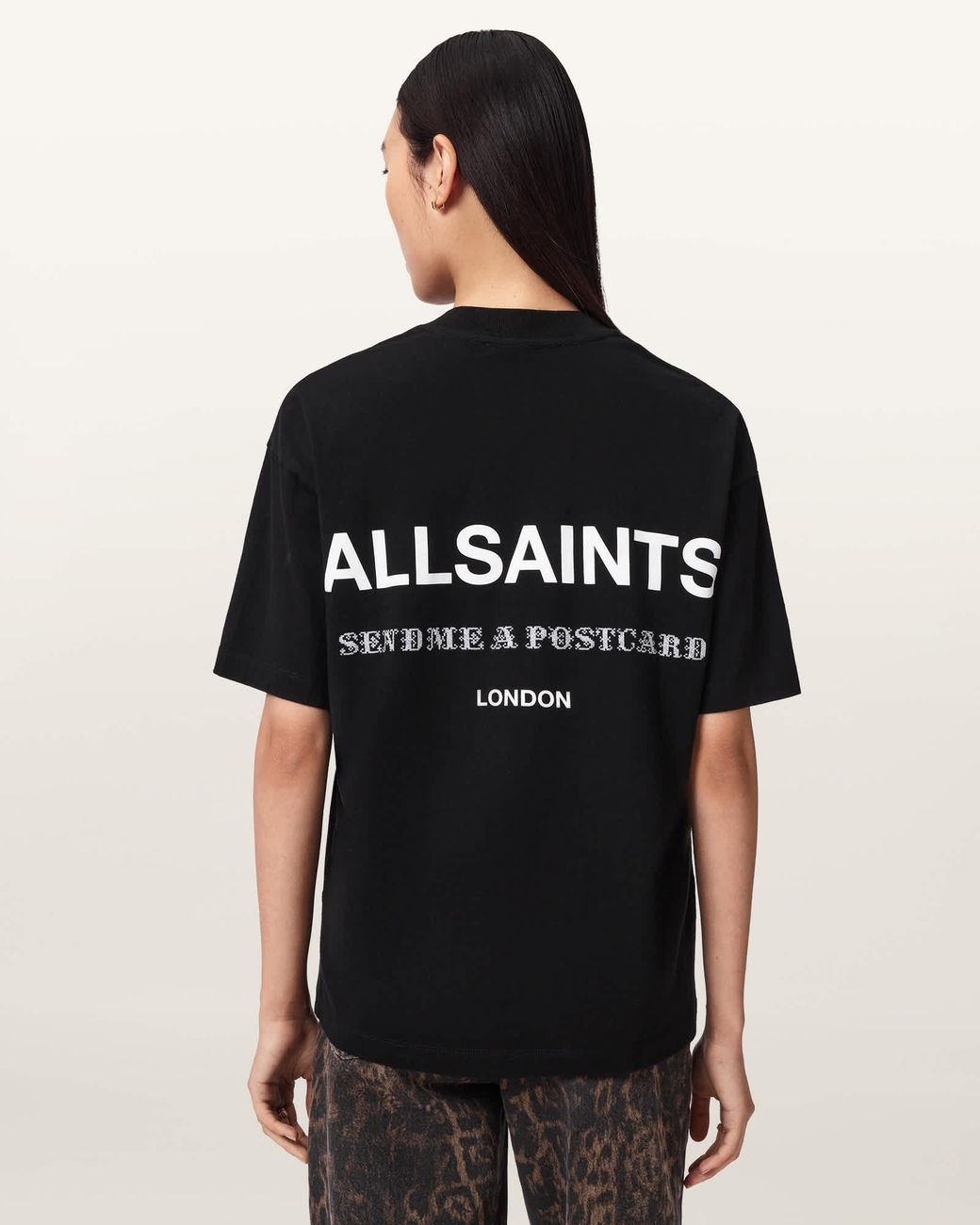 AllSaints Black Dreamer Oversized Etta Short Sleeve T-Shirt