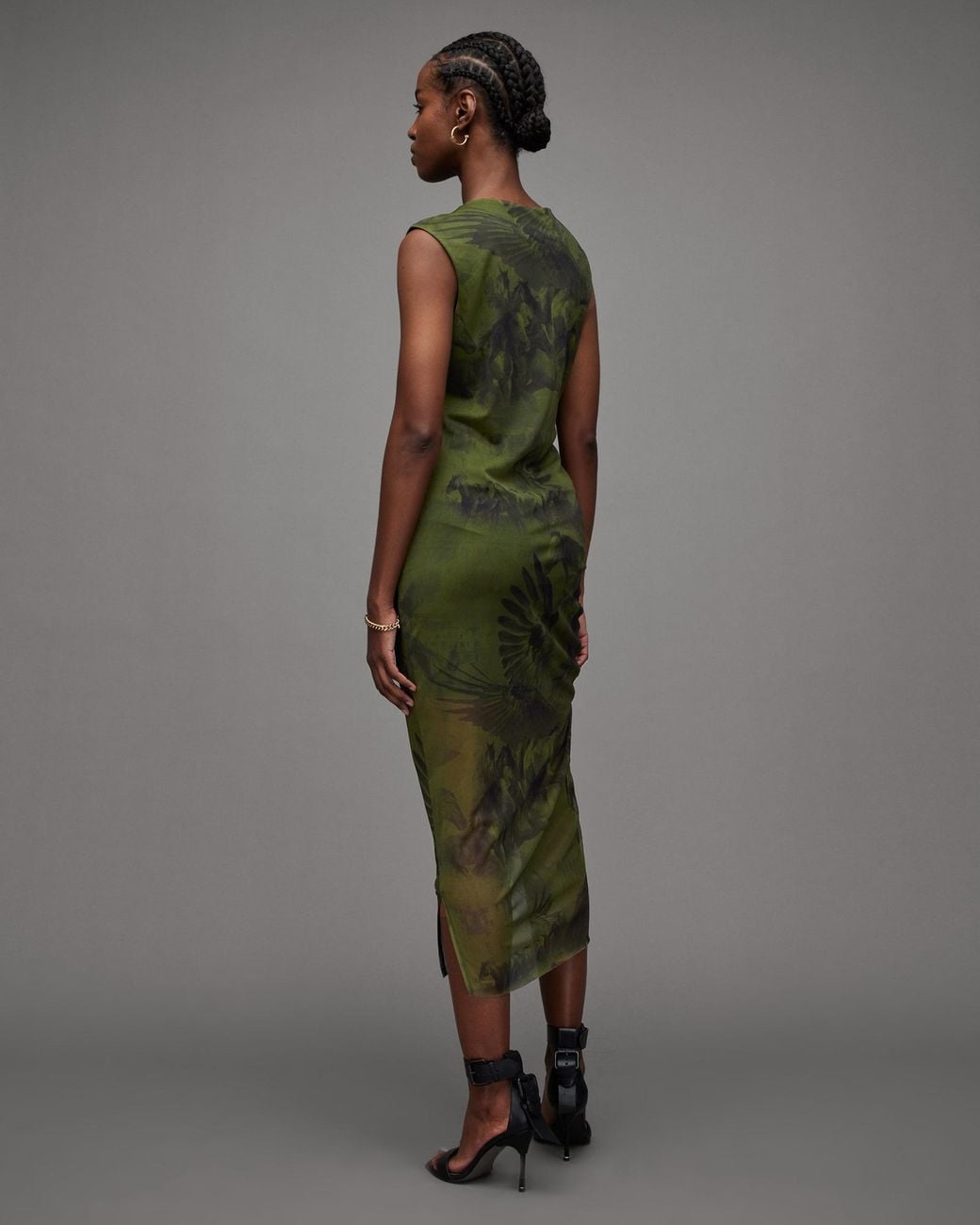 AllSaints Nora Colca Dress in Green | Lyst UK