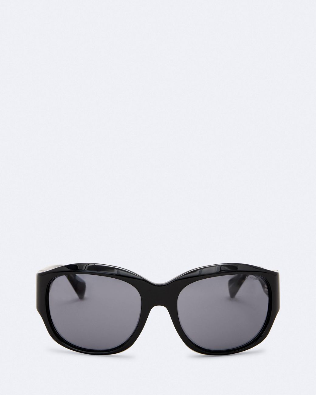 AllSaints Gray Kaelen Wrapped Oval Sunglasses