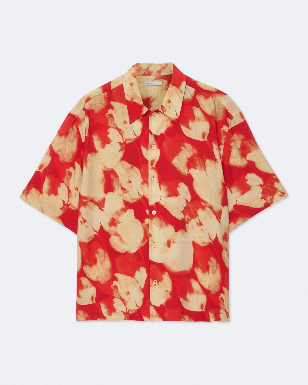 AllSaints Red Tulip Oversized Floral-Print Shirt for men