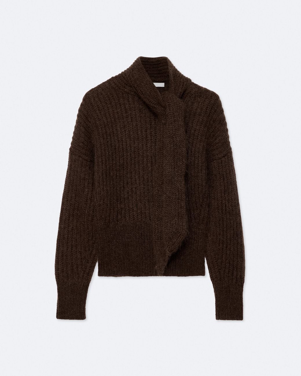 AllSaints Brown Etty Bow-Detail Knitted Jumper