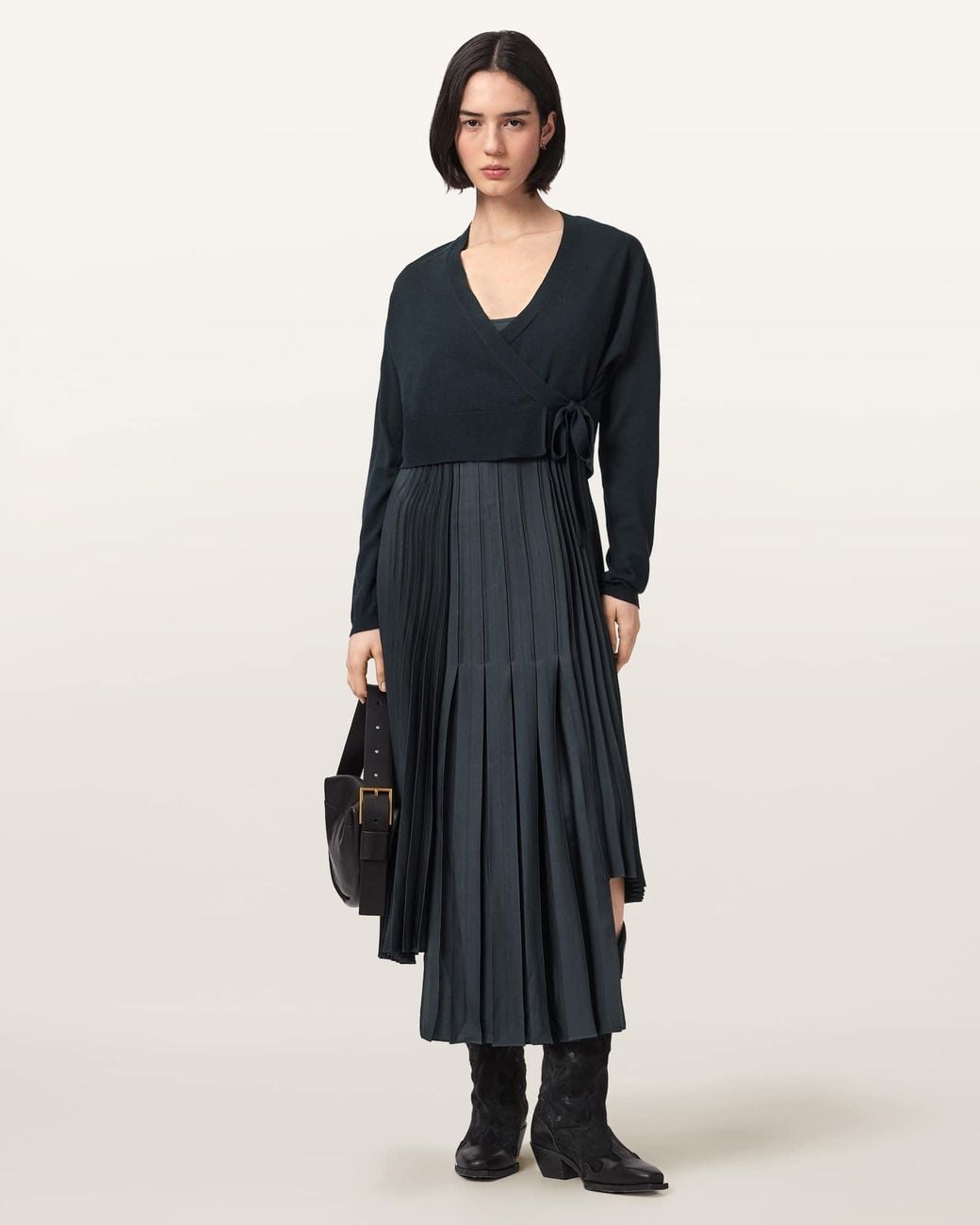 AllSaints Blue Lucille 2-In-1 Dress