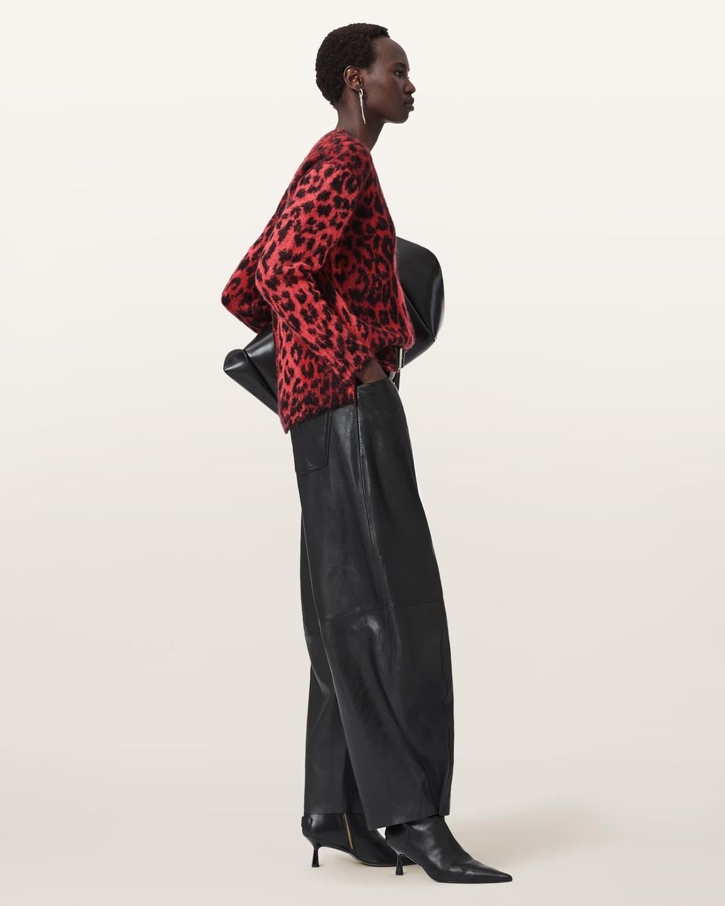 AllSaints Multicolor Lex Oversized Leopard Print Sweater
