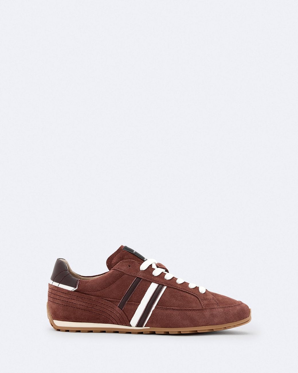 AllSaints Brown Liam Leather And Suede Low-Top Sneakers
