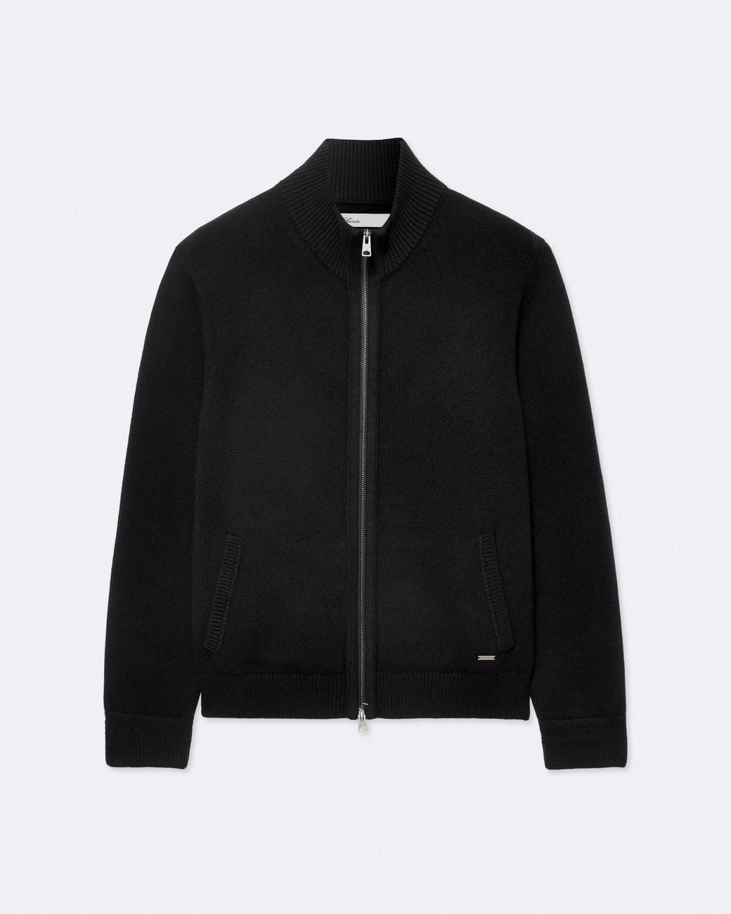 AllSaints Black Parker Zip-Up Wool-Blend Jumper for men