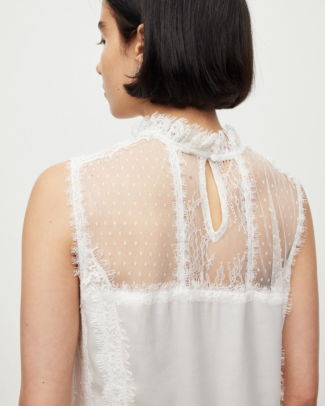 AllSaints Mila Lace Panelled Frill Trim Maxi Dress in White | Lyst Canada AllSaints Mila Lace Panelled Frill Trim Maxi Dress in White | Lyst Canada