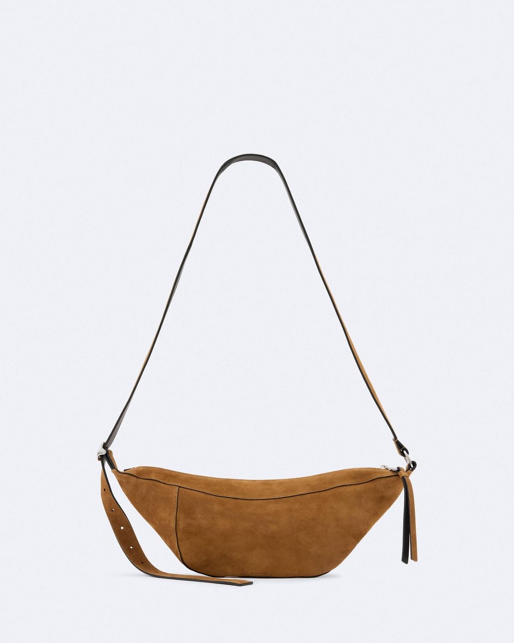 AllSaints White Esme Suede Crossbody Bag