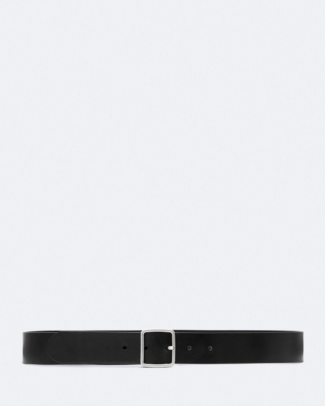 AllSaints White Miller Bar-Buckle Leather Belt for men