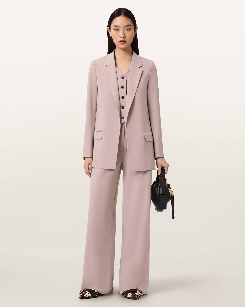 AllSaints Pink Polyester/Viscose Aleida Lightweight Pants, /Us 2