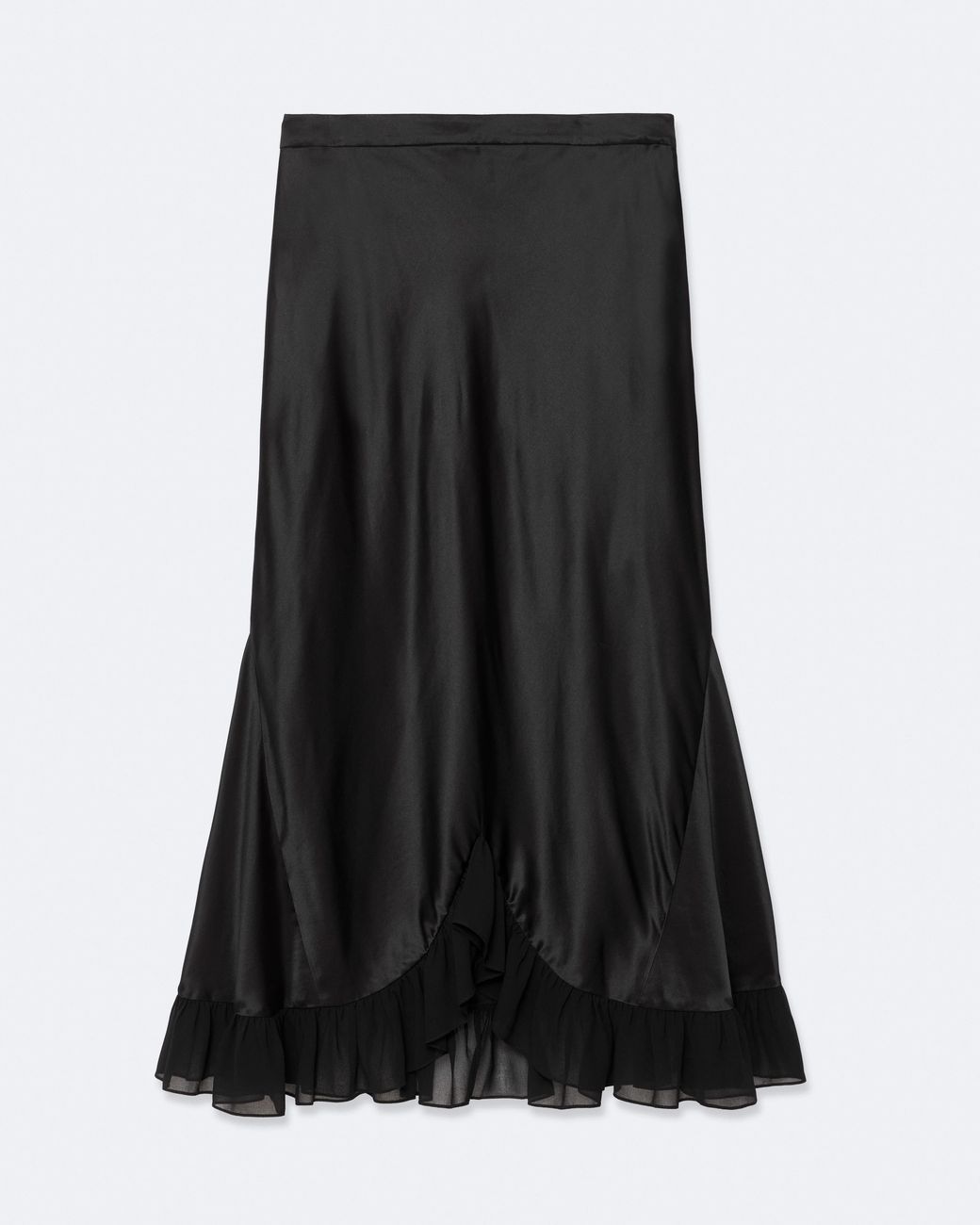 AllSaints Black Irma Silk-Viscose Skirt