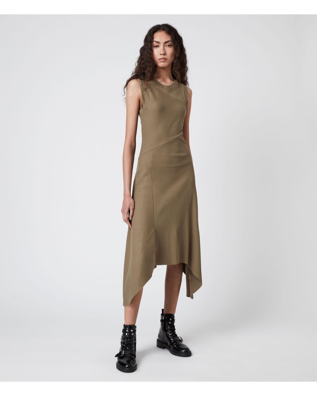 AllSaints Gia Dress in Green | Lyst