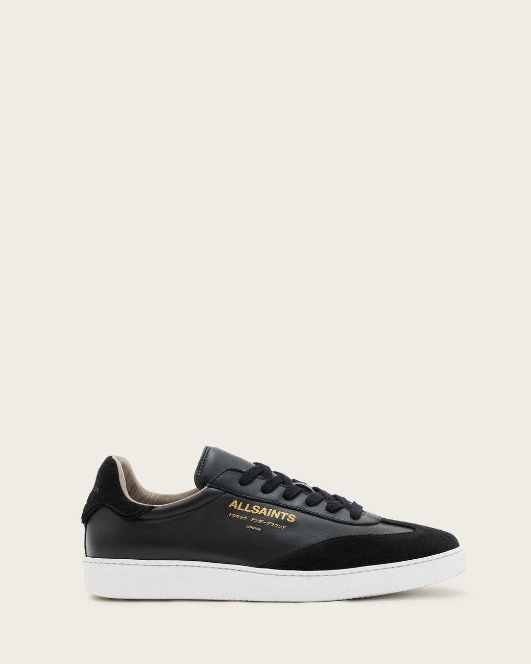 AllSaints Black Thelma Suede Low Top Trainers
