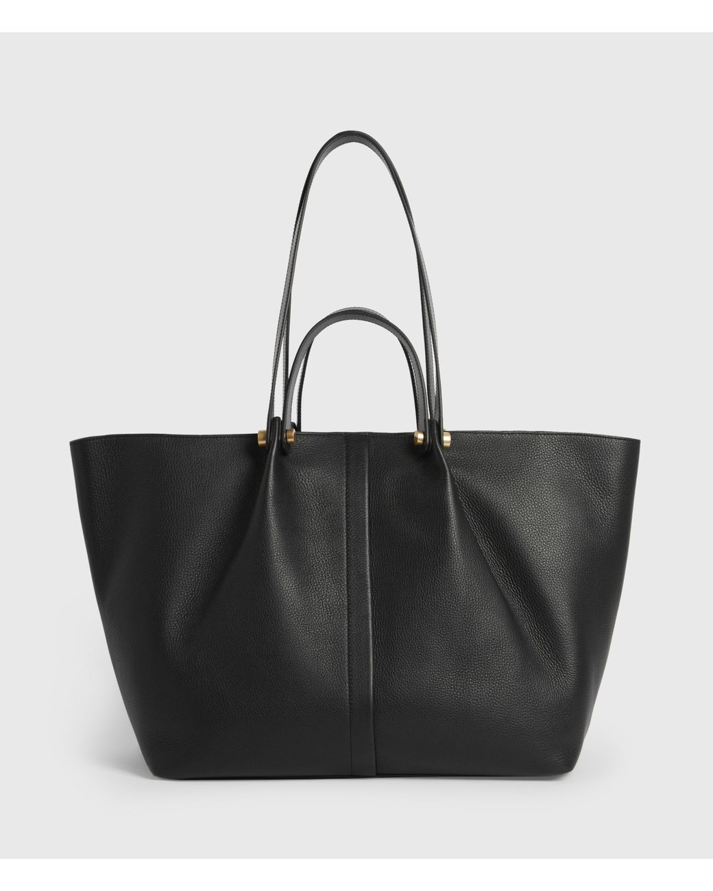 AllSaints Allington Extra Large Leather Tote in Black | Lyst