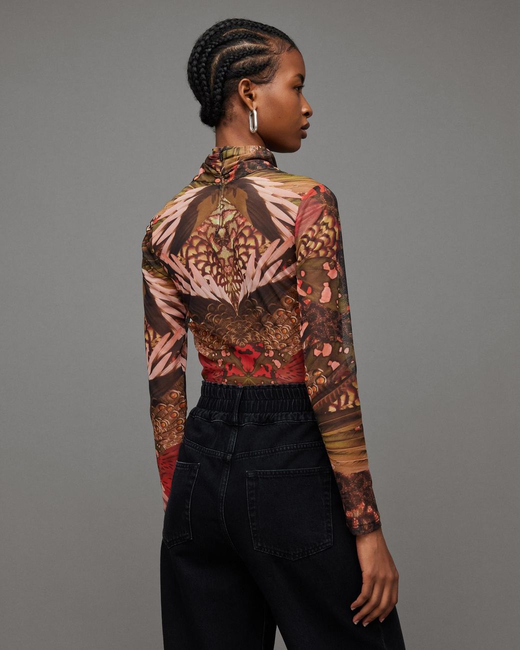 tia mesh gene dress Allsaints Tia Gene Long Sleeve Mesh Midi Dress In Pink - 50% Off