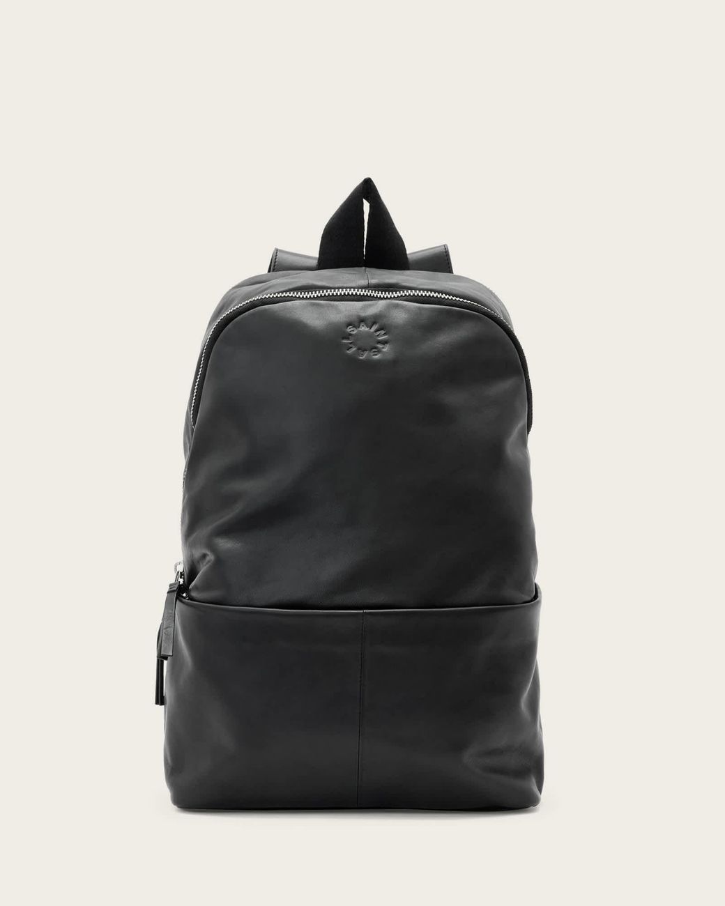 AllSaints Black Finn Leather Backpack for men