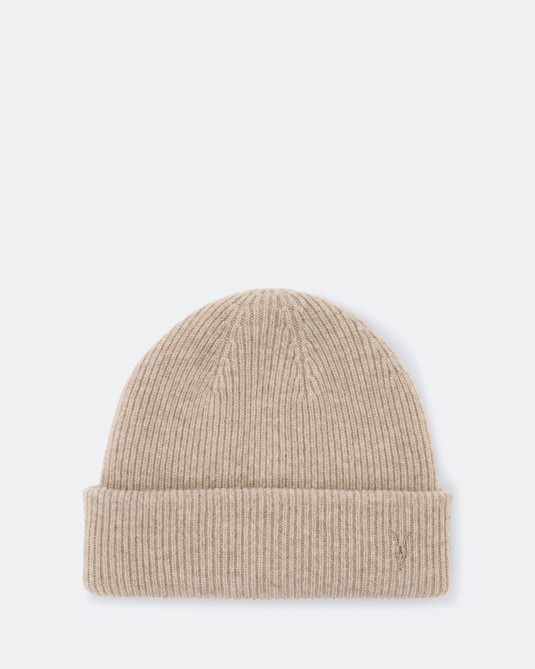 AllSaints Natural Bailey Wool Cuffed Beanie for men
