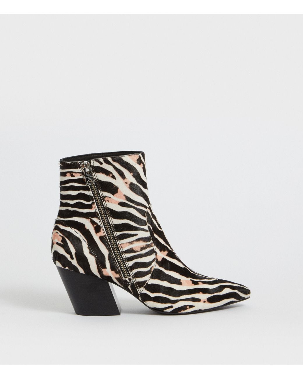 AllSaints Leather Aster Zebra Boot Womens in Black/White (Black) Lyst
