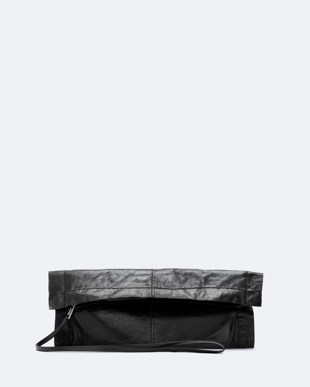 AllSaints White Lutece Fold Leather Clutch