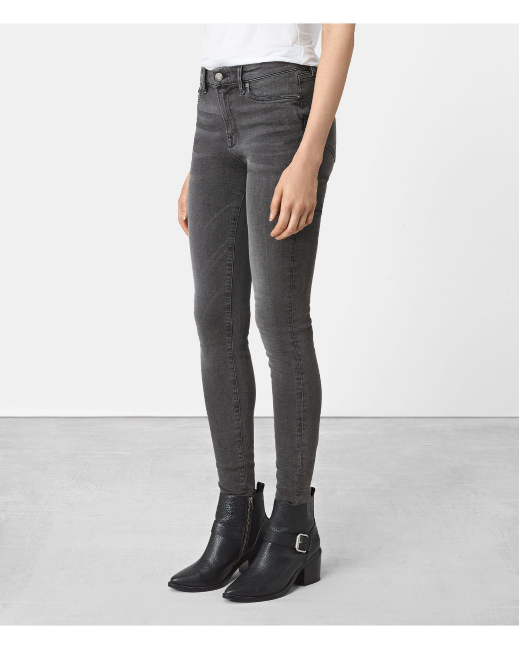 AllSaints Grace Jeans in Grey | Lyst Australia