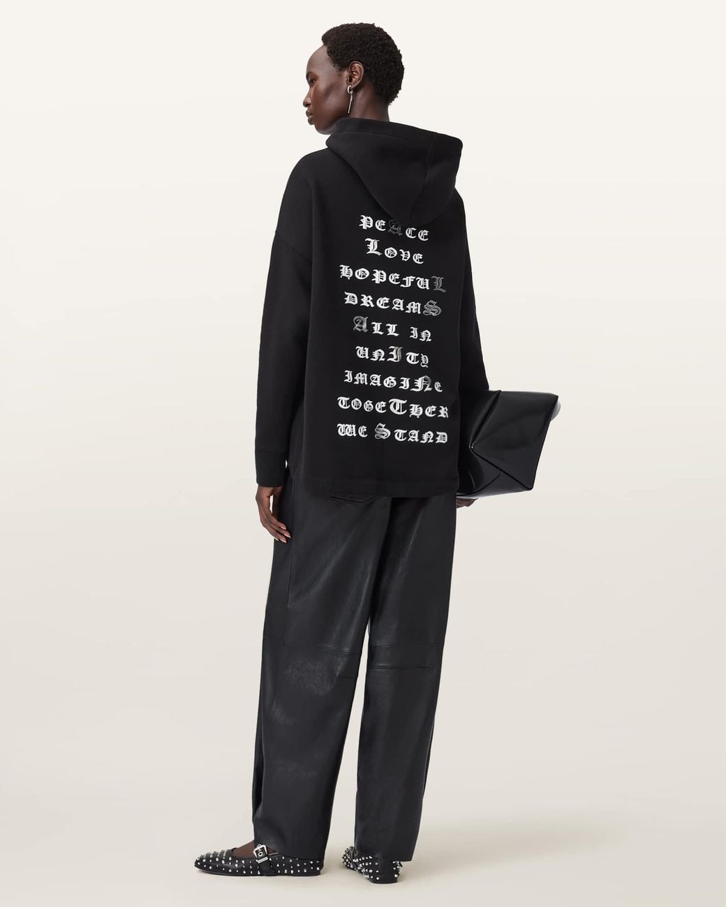 AllSaints Black Vision Etienne Oversized Hoodie