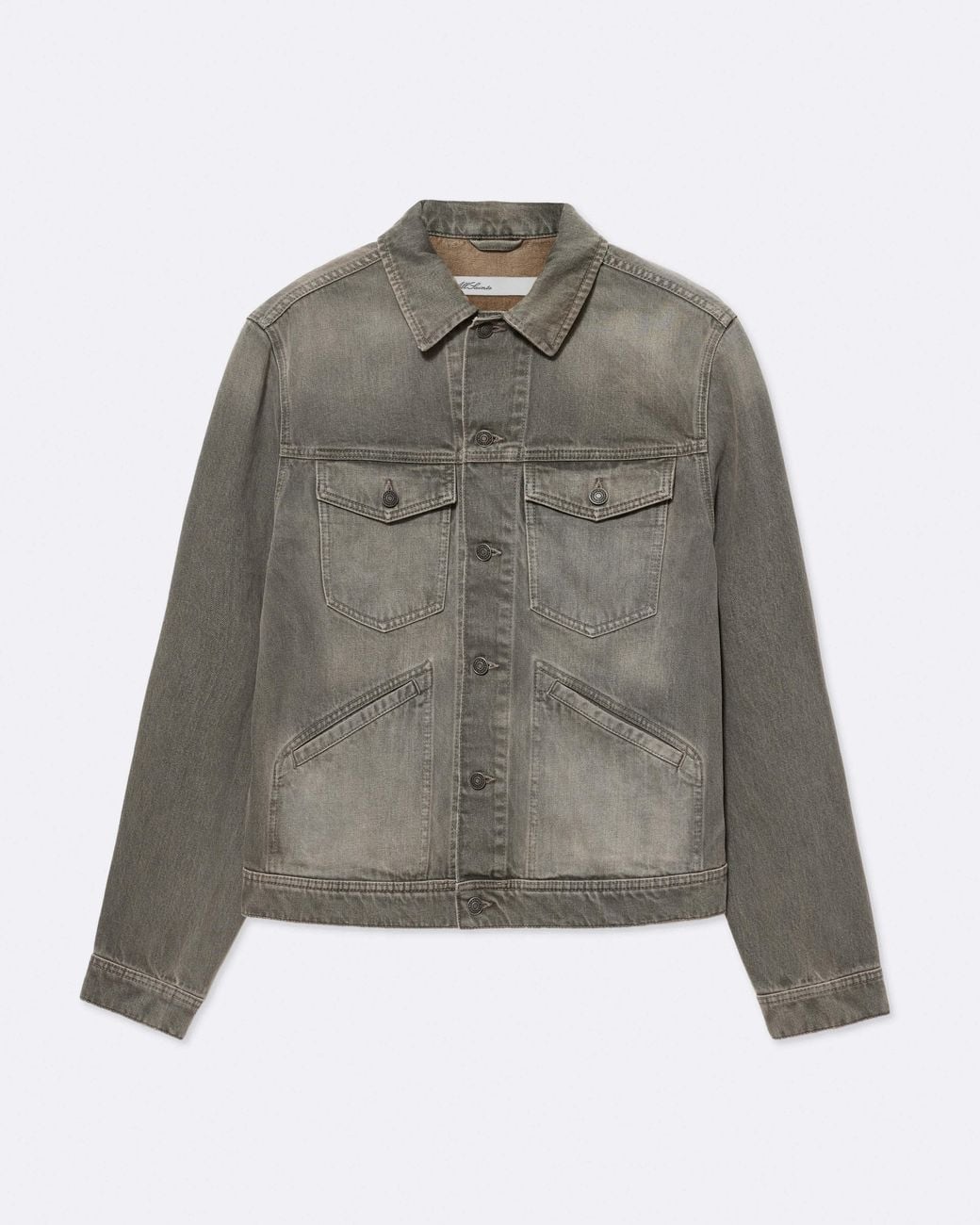 AllSaints Gray Regular-Fit Denim Trucker Jacket for men