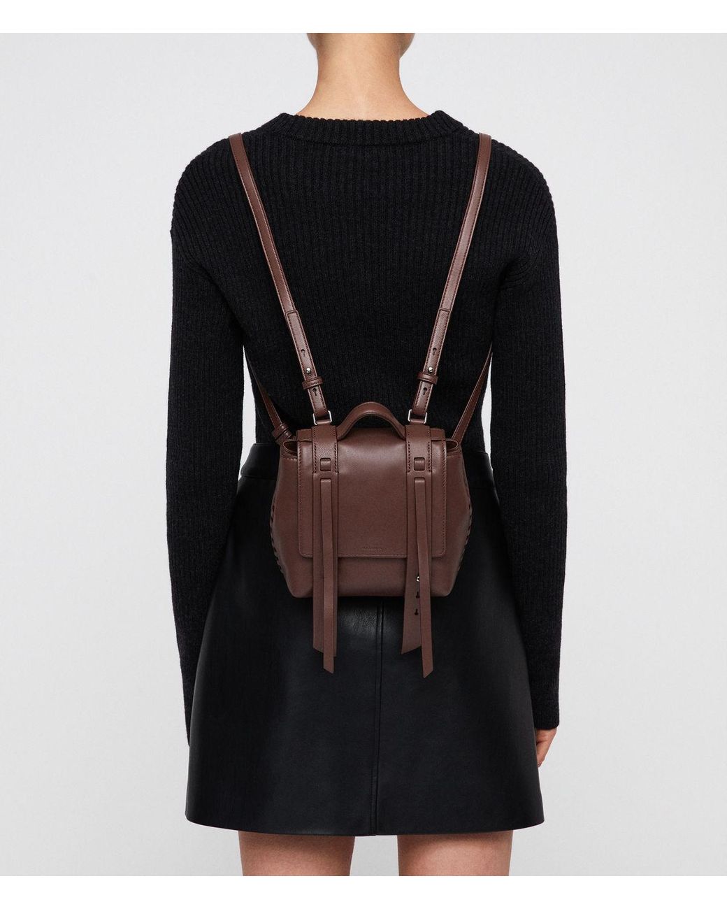 AllSaints Fin Leather Mini Backpack | Lyst