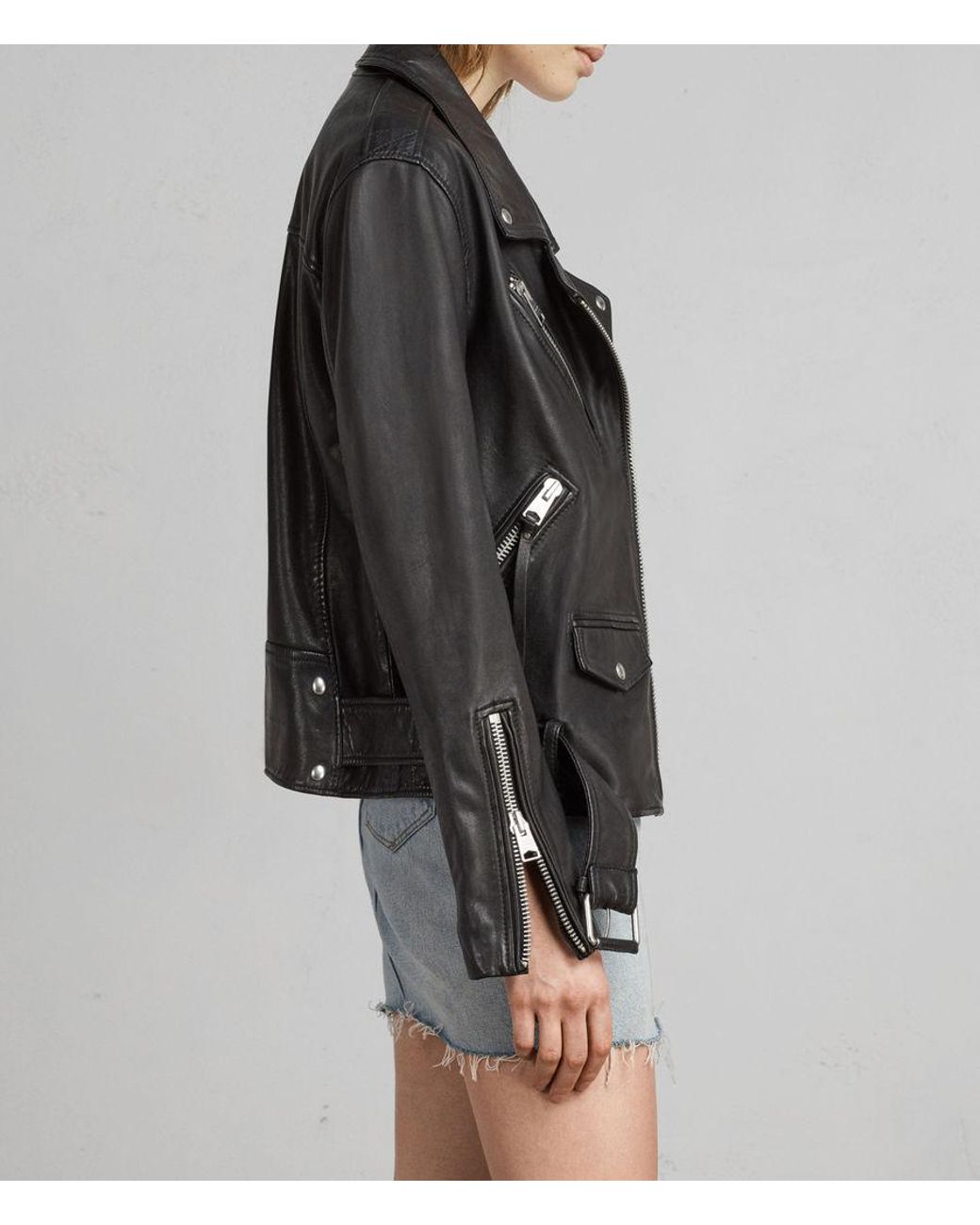 AllSaints Billie Leather Biker Jacket 