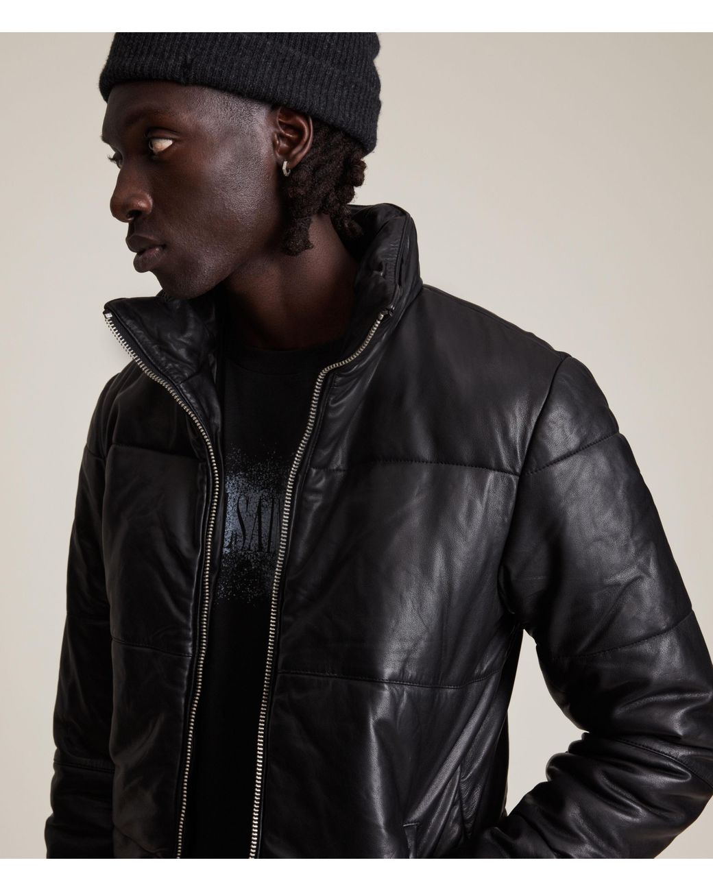 Allsaints coronet leather puffer jacket hotsell