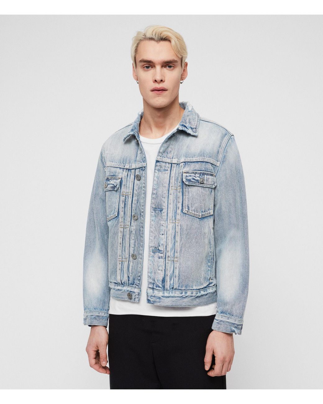 AllSaints Imoku Denim Jacket Mens in 