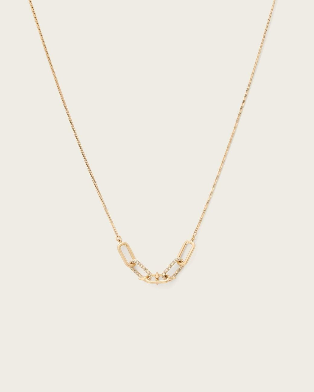 AllSaints Natural Laio Pave Link Necklace