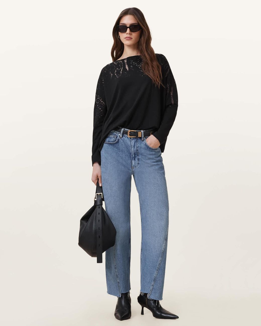 AllSaints Blue Rita Relaxed Fit Snake Print T-Shirt
