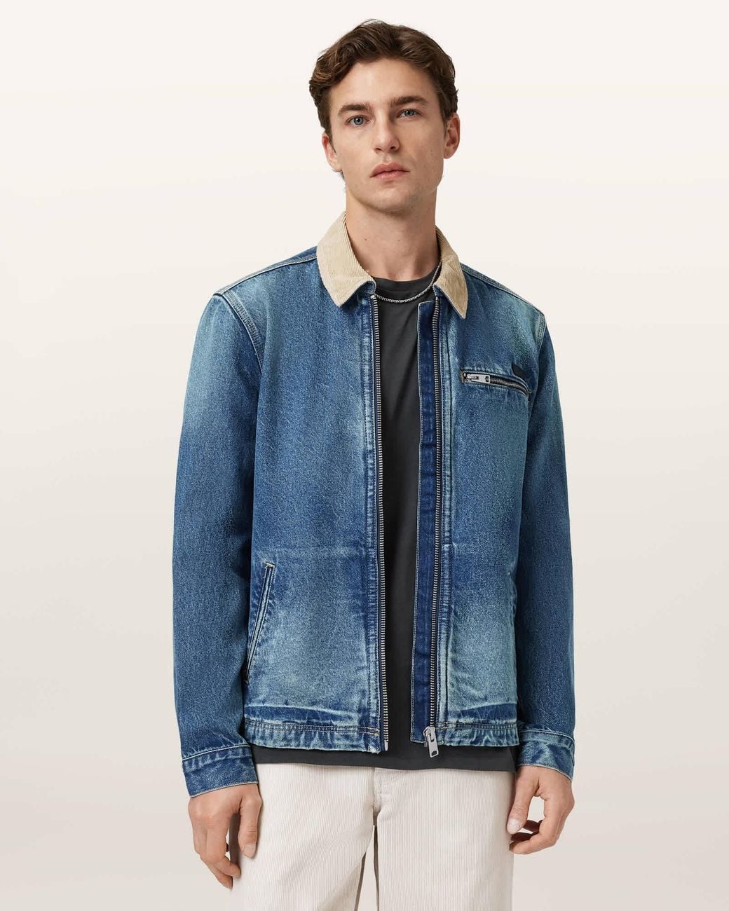 AllSaints Blue Rothwell Denim Jacket for men