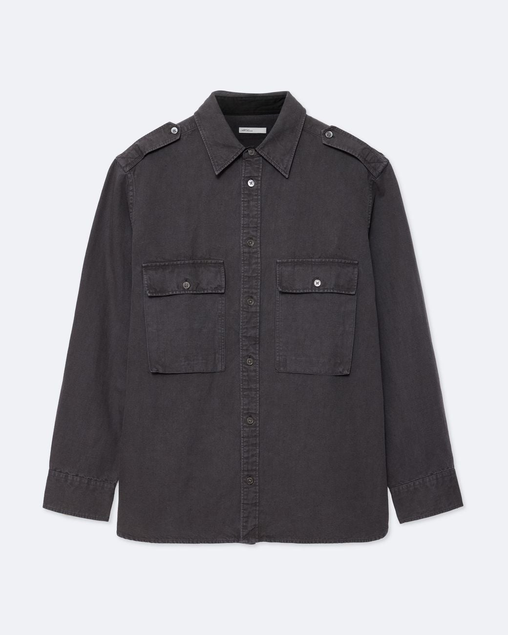 AllSaints Gray Hart Oversized Cotton-Linen Blend Shirt for men