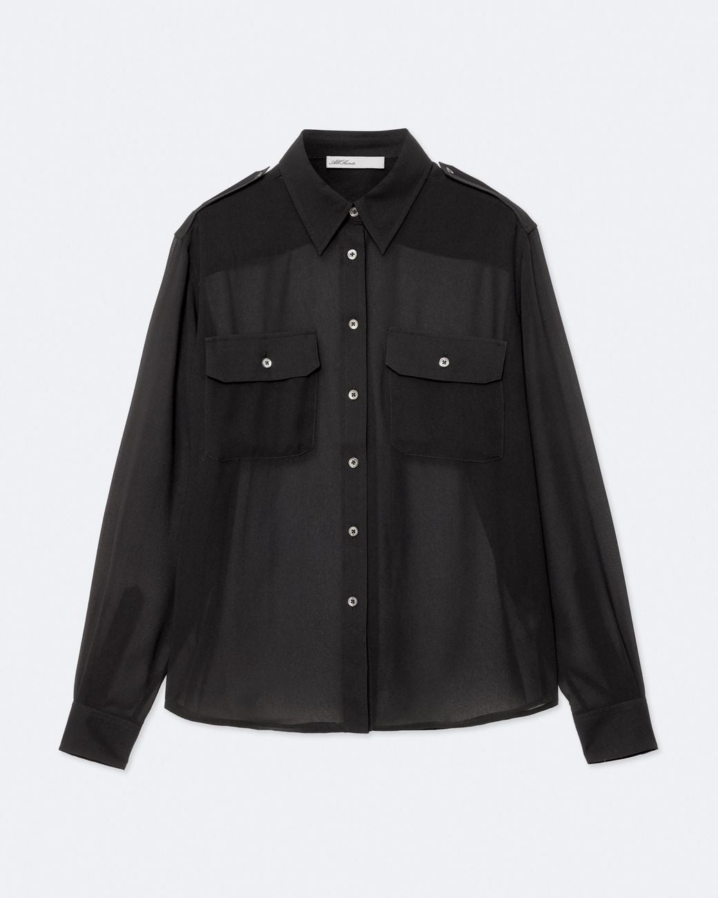 AllSaints Black Maven Relaxed-Fit Military Shirt