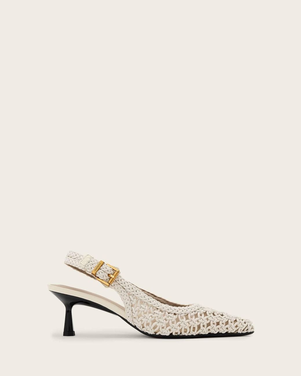 AllSaints Natural Slingback Pointed Toe Heels