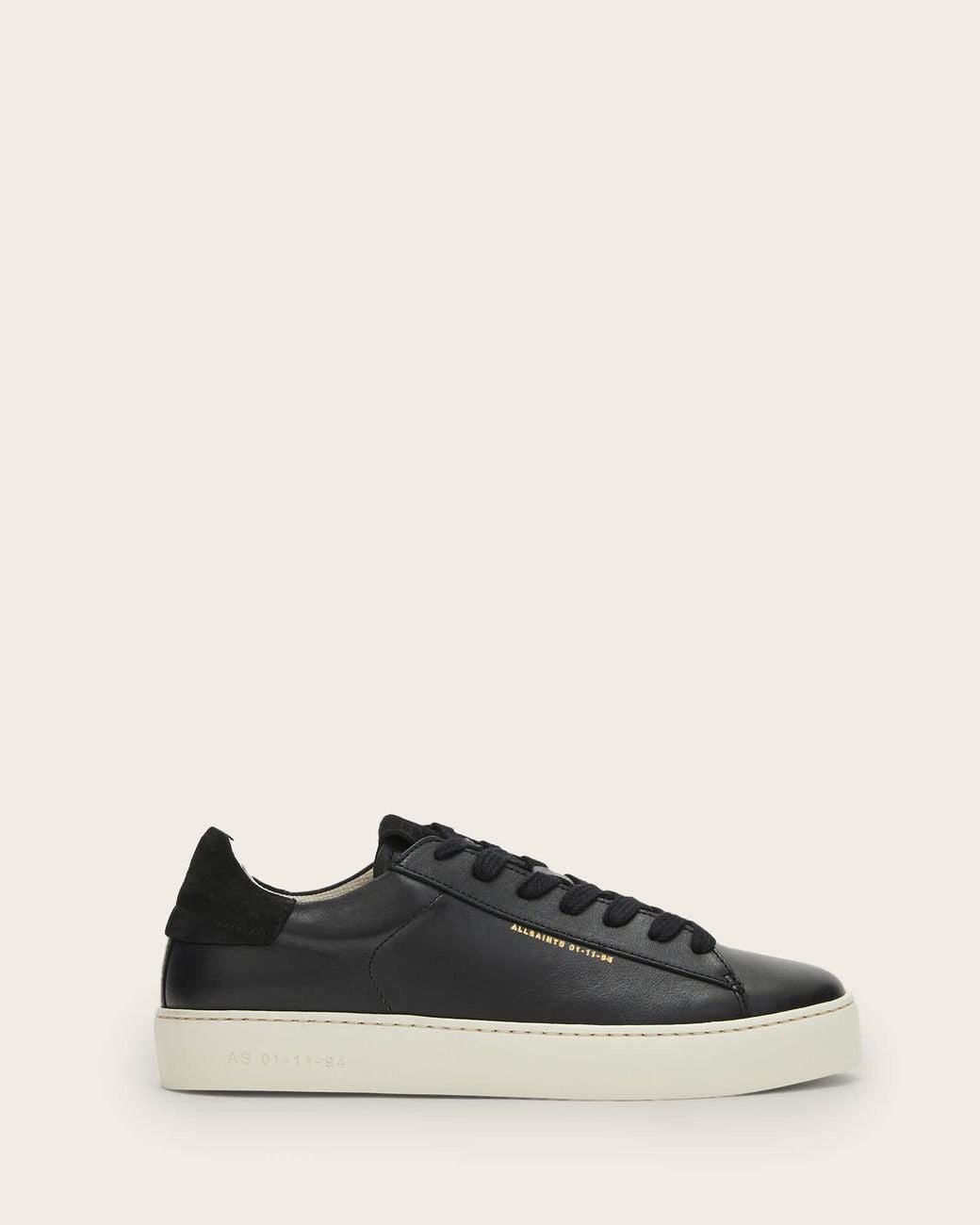 AllSaints Black Shana Leather Trainers
