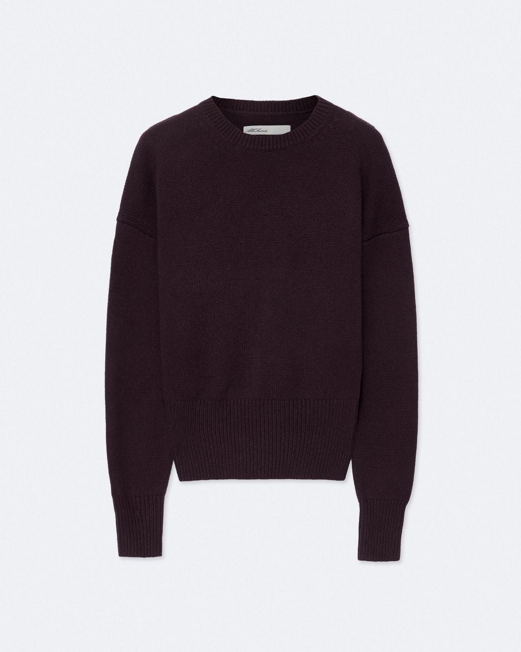 AllSaints Purple Mari Boxy-Fit Wool-Blend Jumper