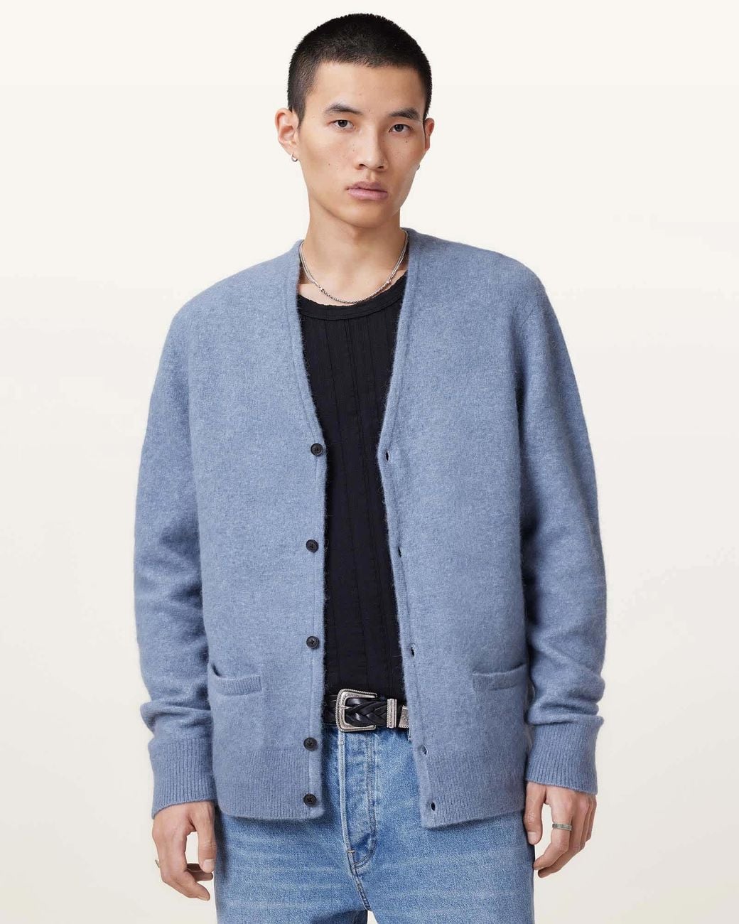 AllSaints Multicolor Renn Wool Blend Cardigan for men